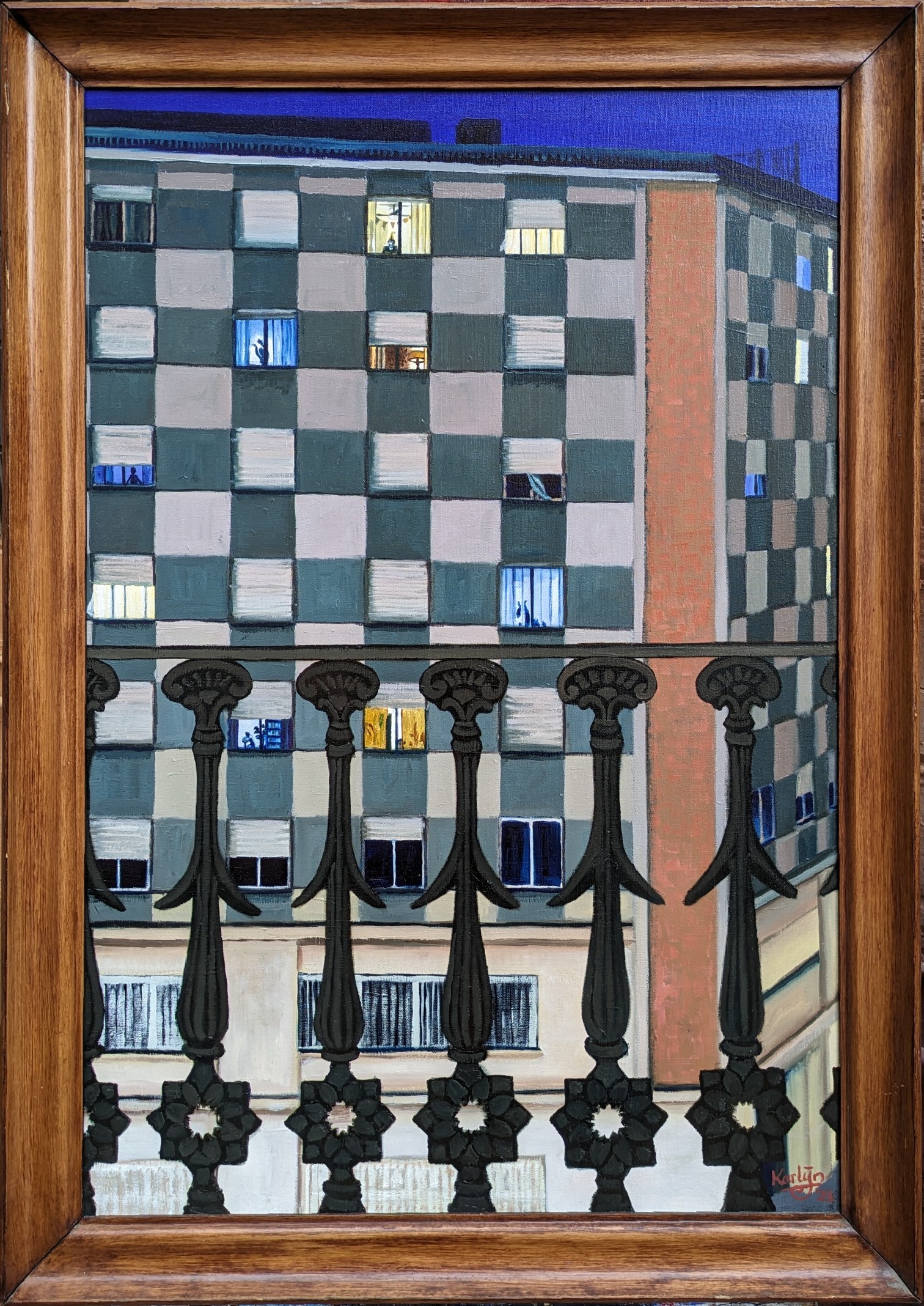 CHECKMATE (2023) oil on canvas 56x83cm (excl. frame) karlijn surminski artwork