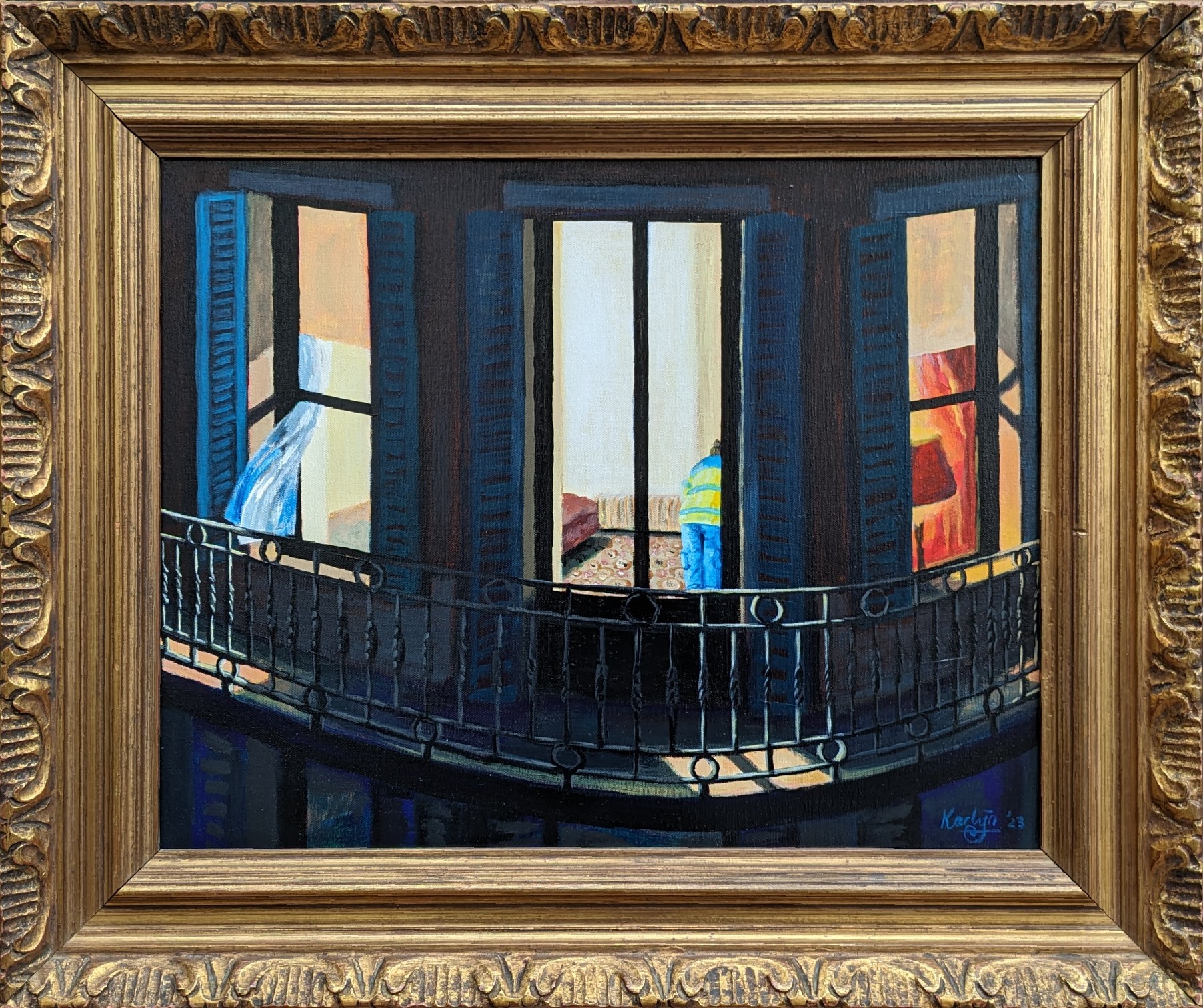 NIGHT WINDOWS (2023) acrylics on canvas (excl. frame) karlijn surminski artwork