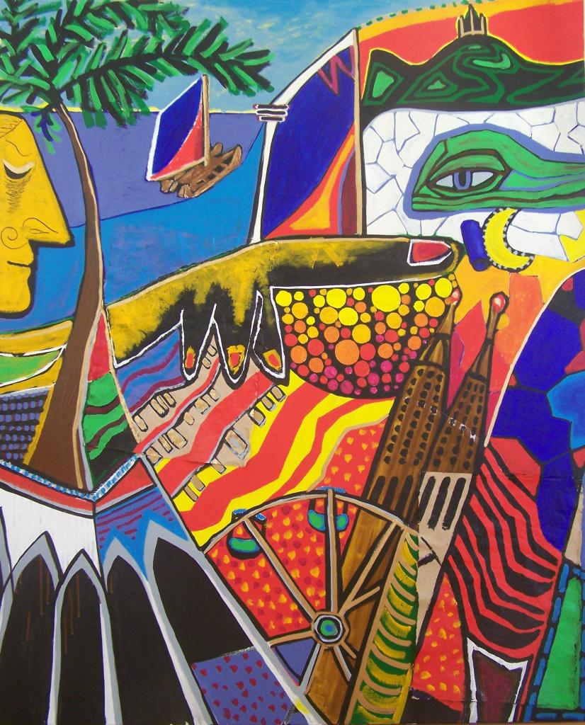 00 BARCELONA (2010) mixed media on canvas, 130x160cmkarlijn surminski artwork