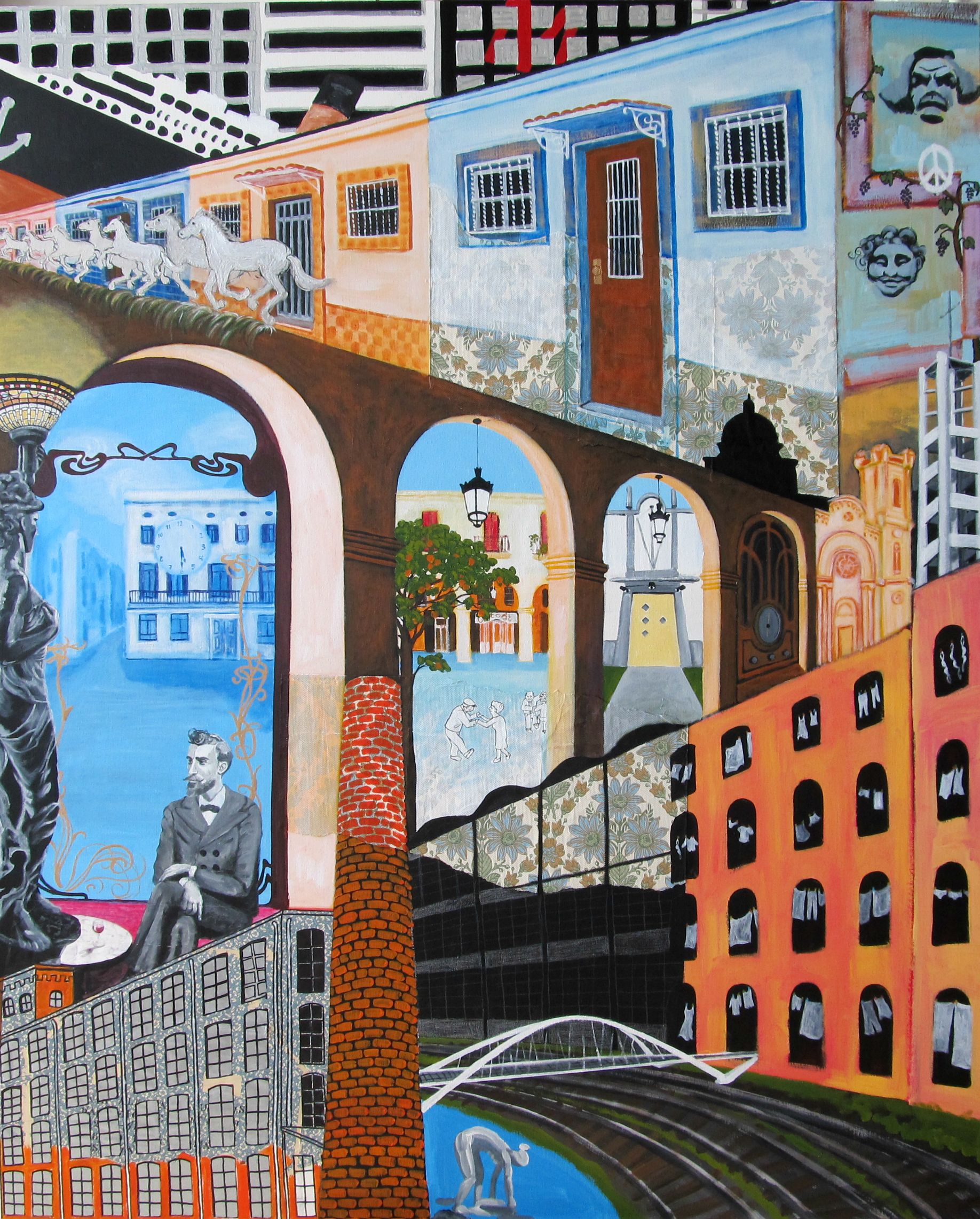 08 SANT ANDREU (2017) mixed media on canvas, 130x160cm karlijn surminski artwork